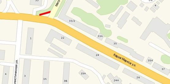 Схема рекламной плоскости по адресу ул К.Маркса 3 — 33/2