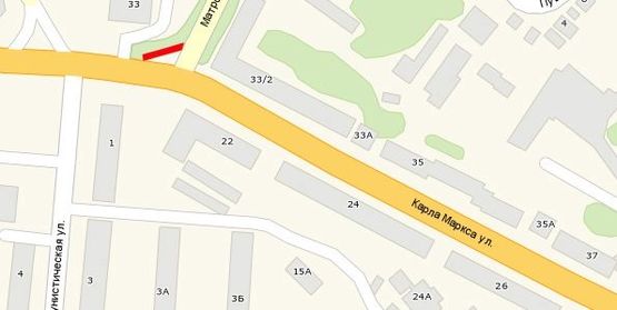 Схема рекламної площини за адресою ул К.Маркса 4 — 33/2