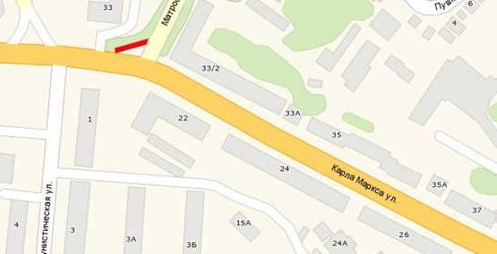 Схема рекламной плоскости по адресу ул К.Маркса 5 — 33/2