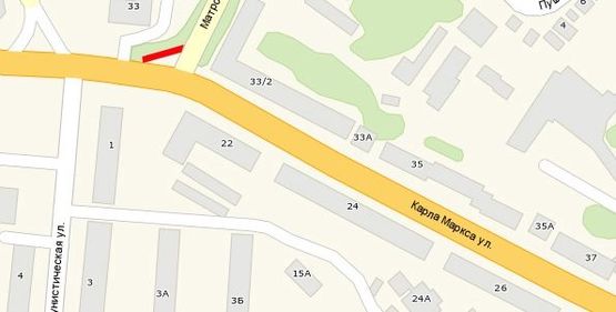 Схема рекламної площини за адресою ул К.Маркса 7 — 33/2