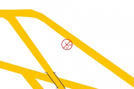 Схема рекламної площини за адресою Бориспільске шосе (М-03) за 200 метрів до з'їзда із Бориспіль-аєропорт, рух до Киева, ліворуч