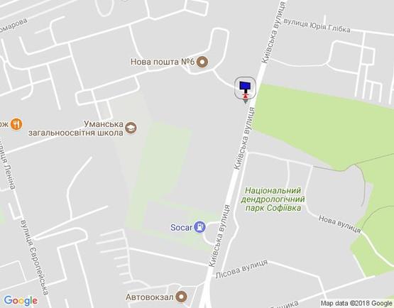 Схема рекламної площини за адресою ул.Киевская (первый от пл.Победы в направлении  Автовокзала) сторона Б