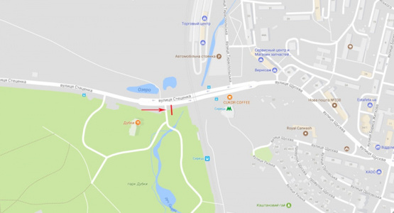 Схема рекламної площини за адресою Стеценка ул., возле ул.Щусева