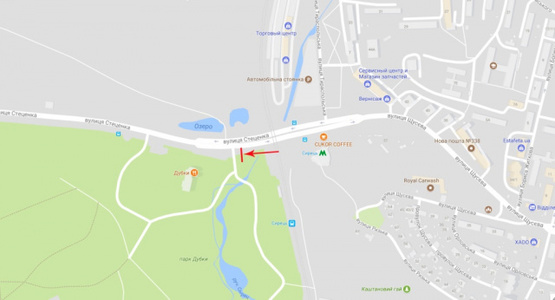 Схема рекламной плоскости по адресу Стеценка ул., возле ул.Щусева