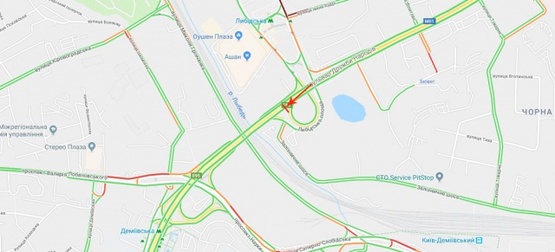 Схема рекламної площини за адресою Дружбы Народов б-р возле съезда на Железнодорожное шоссе