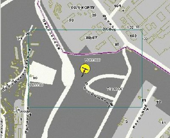 Схема рекламной плоскости по адресу Подольский спуск