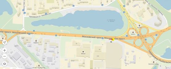 Схема рекламной плоскости по адресу Бандеры Степана пр-т, от Петровки, 700м к Московскому мосту