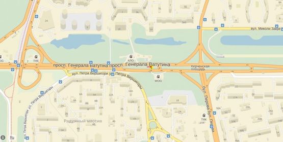 Схема рекламной плоскости по адресу Ватутина Генерала пр-т, на разделителе от Московского моста