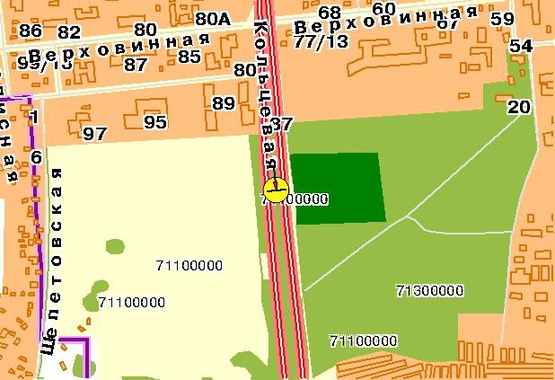 Схема рекламной плоскости по адресу Кольцевая дорога 28, от пр-та Победы, напротив АЗС
