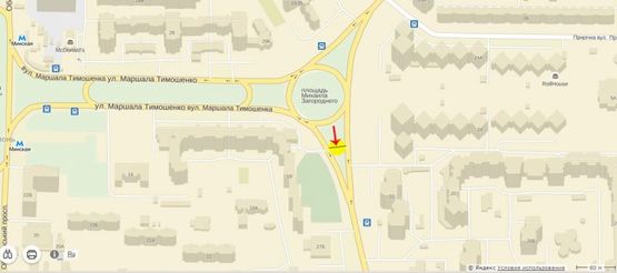 Схема рекламной плоскости по адресу Героев Сталинграда пр-т, развязка с ул.Тимошенко, в сторону пл.Сантьяго-де-Чили