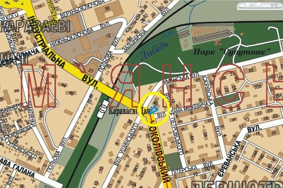 Схема рекламной плоскости по адресу Чоколовский б-р 40, пересечение с ул.Ушинского, со стороны ул.Индустриальной