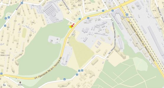 Схема рекламной плоскости по адресу Протасов Яр ул. 1, к Соломенской пл., от Краснозвездного пр-та, из центра