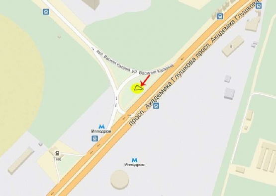 Схема рекламной плоскости по адресу Глушкова пр-т, развилка с ул.Касияна, в сторону Одесской пл.