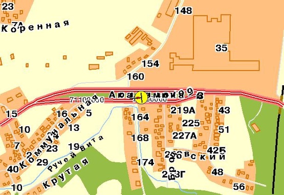 Схема рекламной плоскости по адресу Заболотного ул., возле ул.Червонопрапорной, со стороны Одесской пл., рядом табачная фабрика, на разделителе