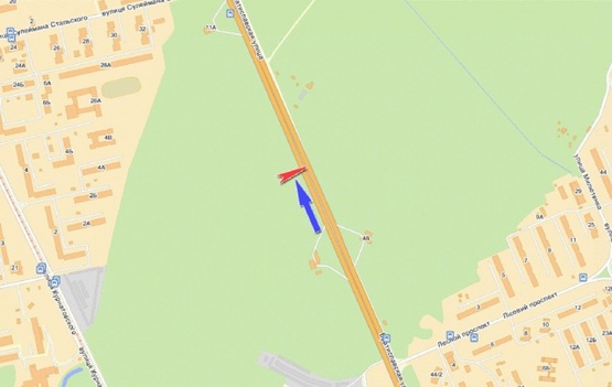 Схема рекламної площини за адресою Братиславская ул. 550 м от Лесного  пр-т