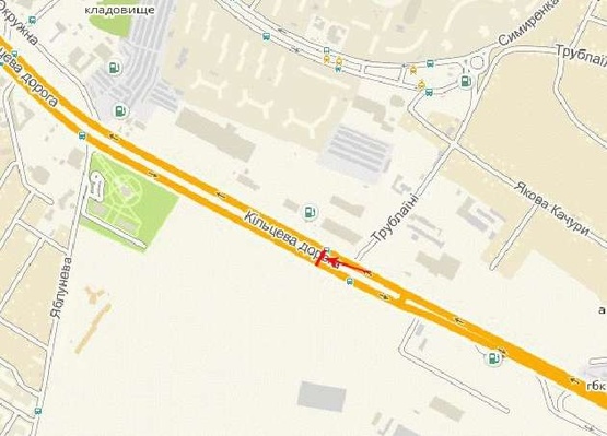 Схема рекламной плоскости по адресу Кольцевая дорога /ул. Трублаини