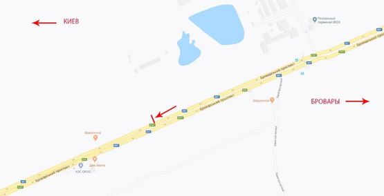 Схема рекламної площини за адресою Броварской пр-т