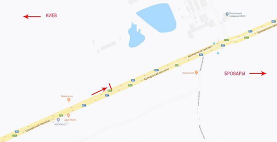 Схема рекламної площини за адресою Броварской пр-т