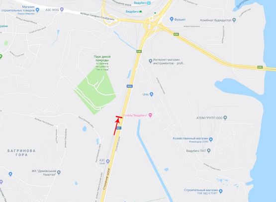 Схема рекламної площини за адресою Столичное шоссе