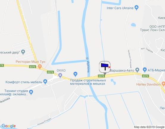 Схема рекламної площини за адресою м. Ірпінь, траса М-07, км 23+000 право