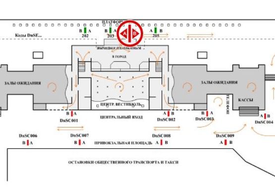 Схема рекламной плоскости по адресу Платформа №1