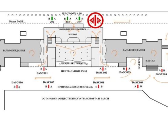 Схема рекламной плоскости по адресу Платформа №1