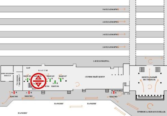 Схема рекламной плоскости по адресу Вокзал
