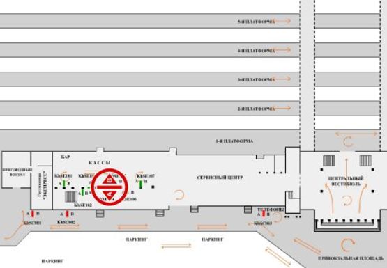 Схема рекламной плоскости по адресу Вокзал