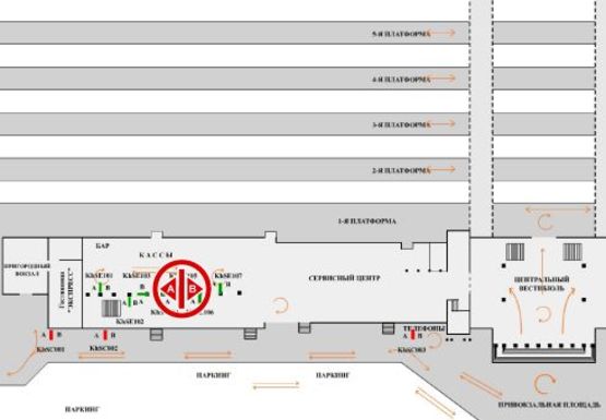 Схема рекламної площини за адресою Вокзал
