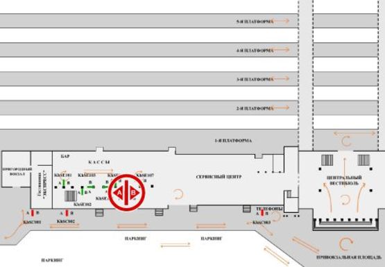 Схема рекламной плоскости по адресу Вокзал