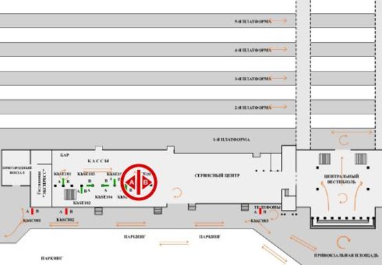 Схема рекламной плоскости по адресу Вокзал