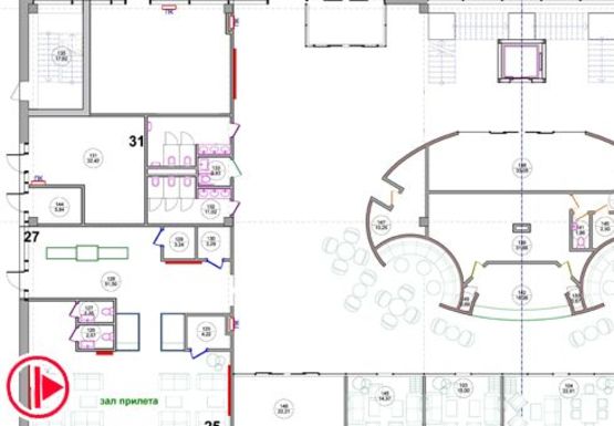Схема рекламной плоскости по адресу Зал прилета, 1 этаж (Терминал B)