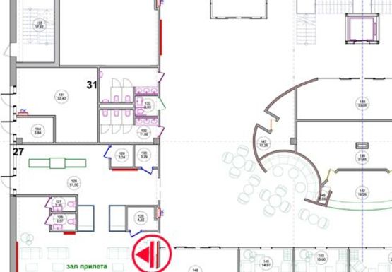 Схема рекламной плоскости по адресу Зал прилета, 1 этаж (Терминал B)