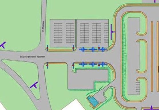Схема рекламной плоскости по адресу Центральная аллея к терминалу, улица (Терминал А)