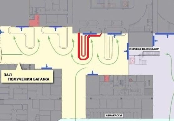 Схема рекламной плоскости по адресу Зона получения багажа (Терминал А)