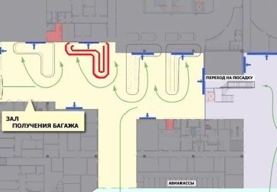 Схема рекламної площини за адресою Зона получения багажа (Терминал А)
