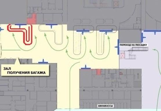 Схема рекламной плоскости по адресу Зона получения багажа (Терминал А)