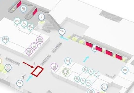 Схема рекламной плоскости по адресу Центральный холл, 1 этаж (Терминал А)