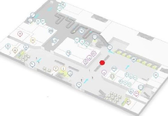 Схема рекламной плоскости по адресу Центральный холл, 1 этаж (Терминал А)