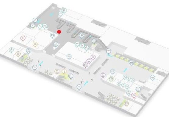 Схема рекламної площини за адресою Зал получения багажа, 1 этаж (Терминал А)