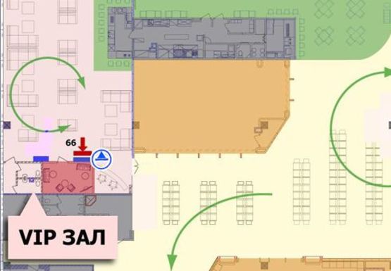 Схема рекламної площини за адресою Бизнес-зал, 2 этаж (Терминал А)