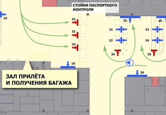 Схема рекламной плоскости по адресу Зал получения багажа, 1 этаж (Терминал А)