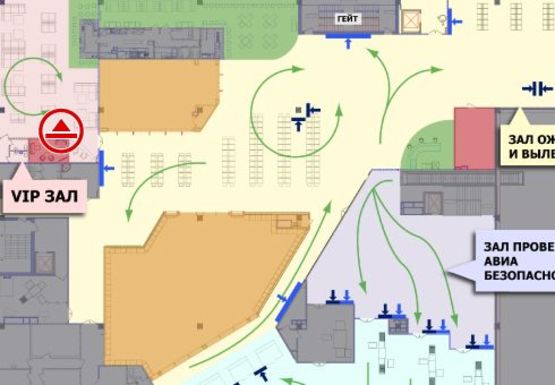 Схема рекламної площини за адресою Бизнес-зал, 2 этаж (Терминал А)