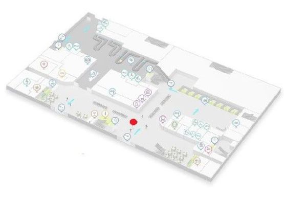 Схема рекламної площини за адресою Центральный холл, 1 этаж (Терминал А)