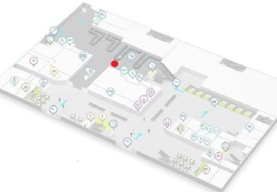 Схема рекламної площини за адресою Зал получения багажа, 1 этаж (Терминал А)