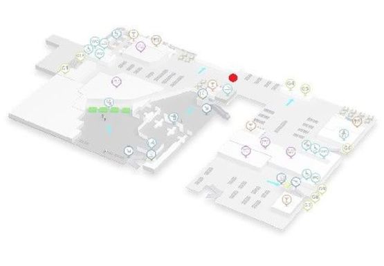 Схема рекламной плоскости по адресу Зал ожидания вылетов, Гейты, 2 этаж (Терминал А)