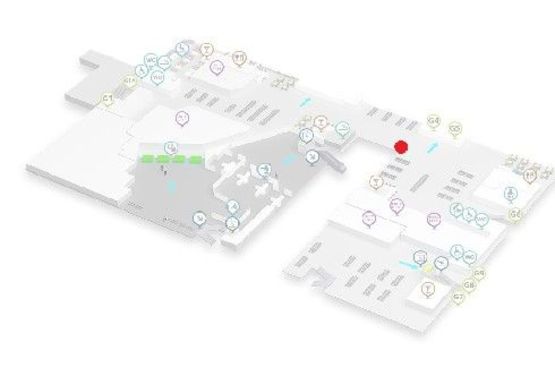 Схема рекламной плоскости по адресу Зал ожидания вылетов, Гейты, 2 этаж (Терминал А)