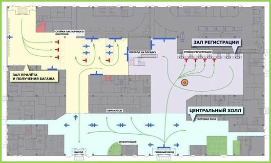 Схема рекламной плоскости по адресу Зал получения багажа, 1 этаж (Терминал А)