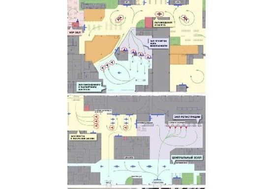 Схема рекламной плоскости по адресу Сеть плазменных экранов 24 шт. в аэропорту "КИЕВ"