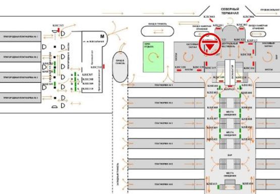 Схема рекламной плоскости по адресу Северный терминал